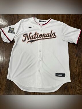 Washington Nationals 2019 World Series Champion Max Scherzer Gold Jersey Large